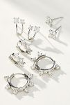 Thumbnail View 1: Delicate Crystal Huggie Hoop Earrings, Set of 4