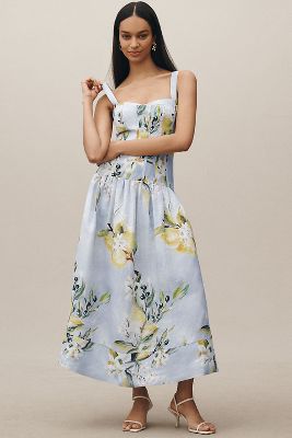 Nicholas the Label Drop Waist Corset Midi Dress