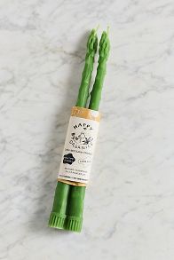 Slide View: 3: Happy Organics Asparagus Beeswax Tapers, Set of 2