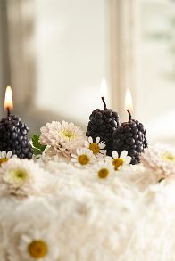 Slide View: 1: Happy Organics Blackberry Beeswax Candles, Set of 10