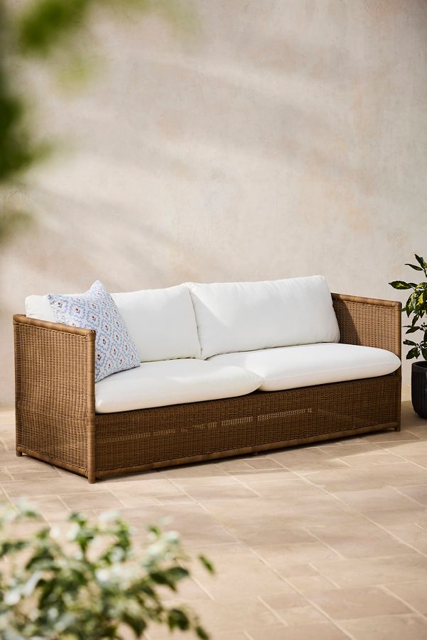 Slide View: 1: Iris All Weather Wicker Sofa