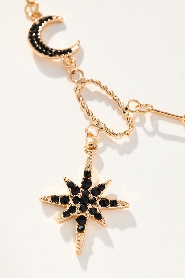 Slide View: 2: Lulla Moon & Star Charm Necklace