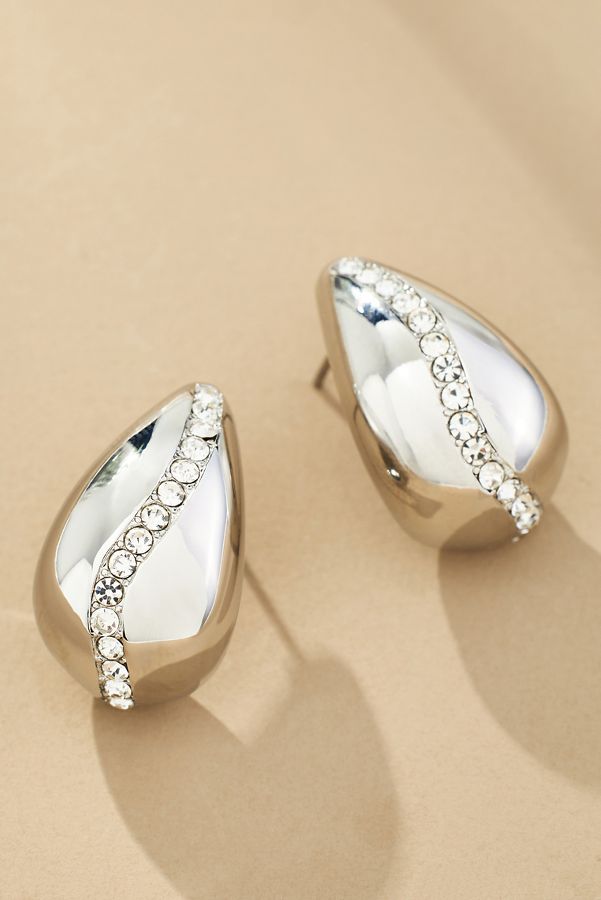 Slide View: 1: The Petra Drop Earrings: Crystal-Inset Edition