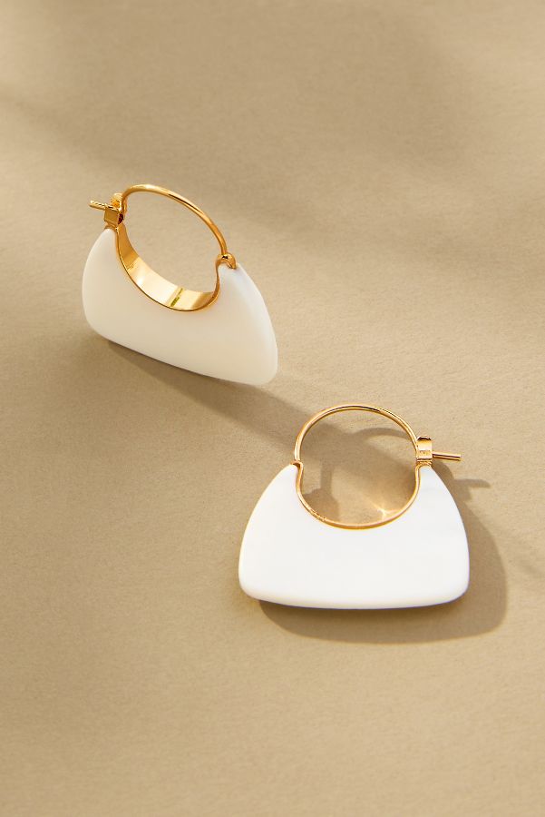 Slide View: 1: Squared Resin Hoop Earrings