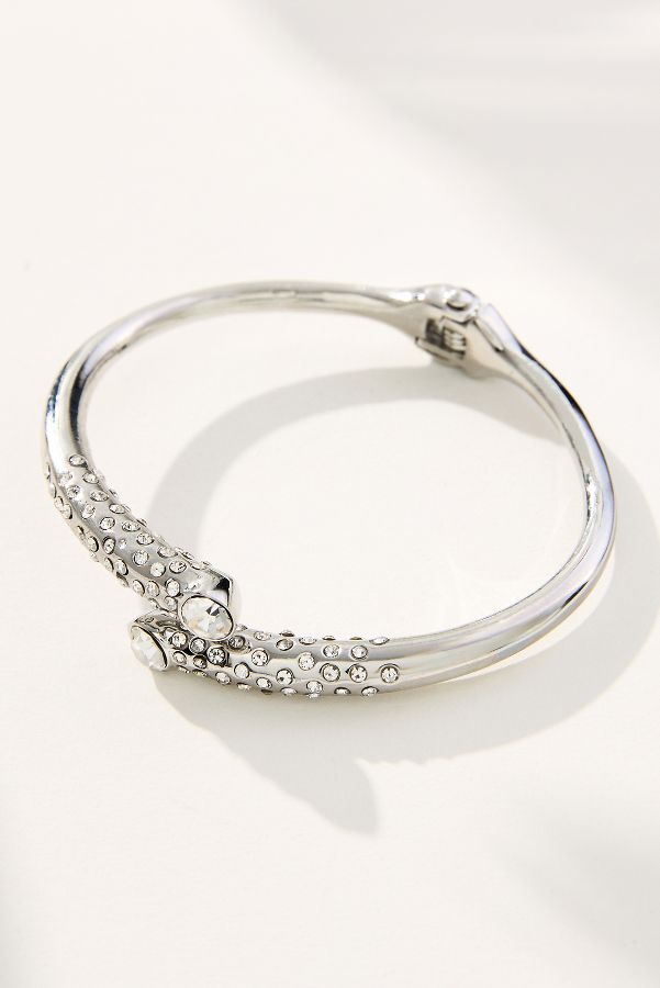 Slide View: 1: Crystal Hammered Cuff Bracelet