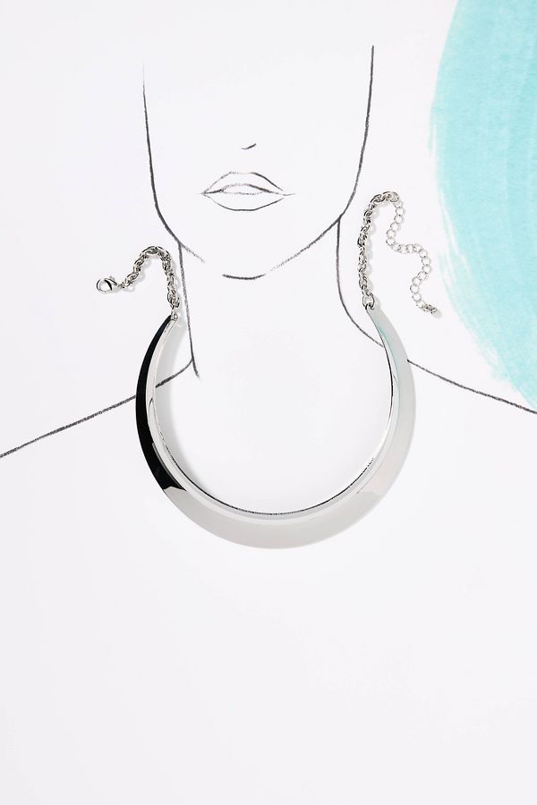 Slide View: 3: Metal Collar Necklace