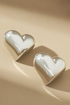 Sculpted Heart Post Earrings