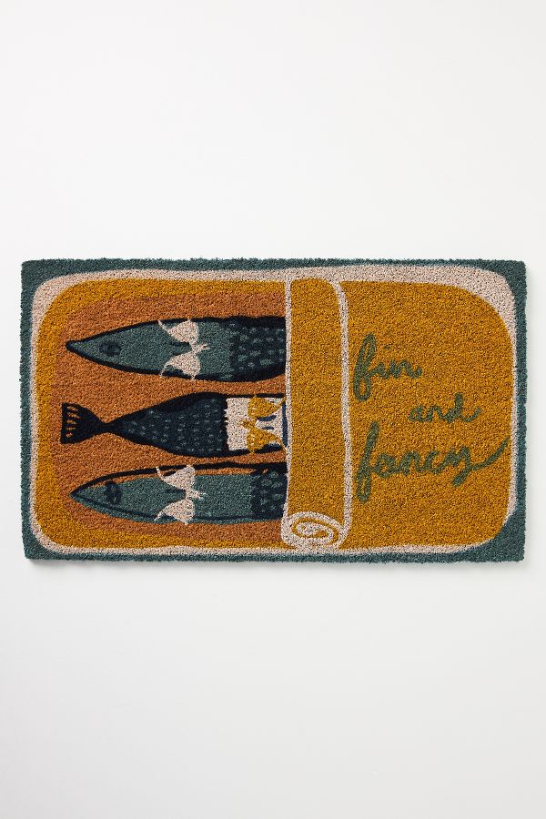 Slide View: 1: The Original Tinned Fish Candle Sardines Printed Coir Doormat