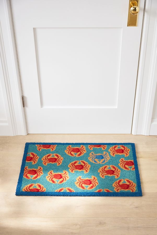 Slide View: 1: Crab Printed Coir Doormat