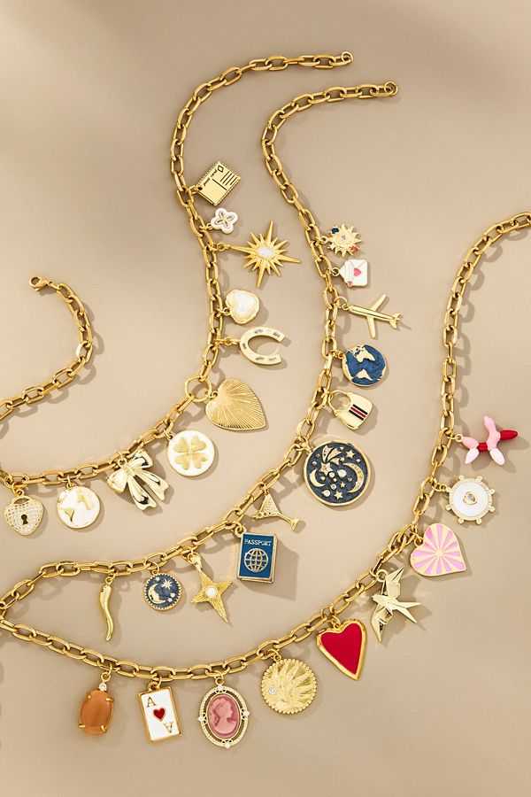 Slide View: 3: Janey Bee Jems Rolo Chain One-Of-A-Kind Charm Necklace