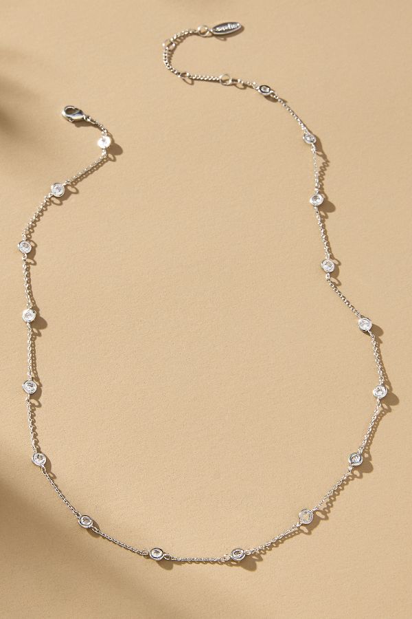 Slide View: 1: Dainty Crystal Necklace