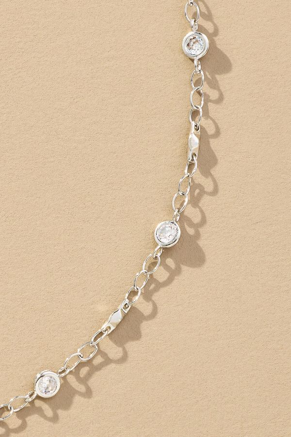 Slide View: 2: Round Crystal Chain Necklace