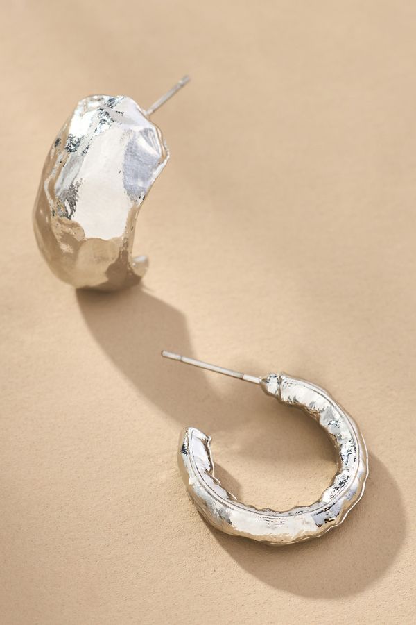 Slide View: 2: Molten Huggie Hoop Earrings, Set of 2