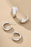 Thumbnail View 1: Molten Huggie Hoop Earrings, Set of 2