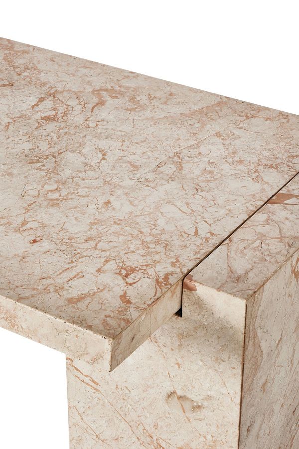 Slide View: 6: Romano Chunky Marble Console Table