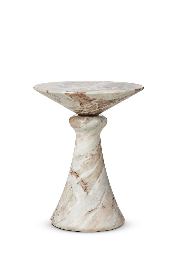 Slide View: 1: Connie Sculptural Marble End Table