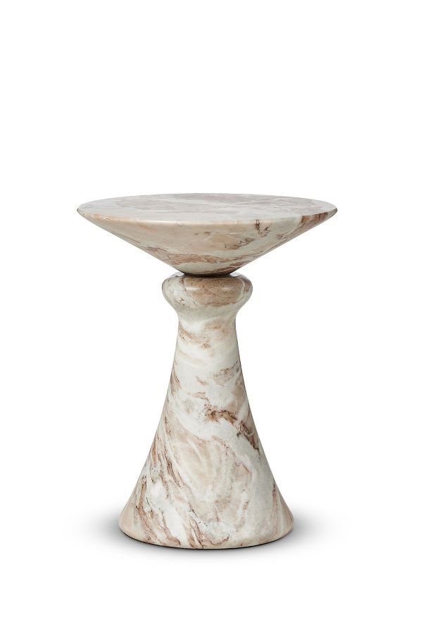 Slide View: 3: Connie Sculptural Marble End Table