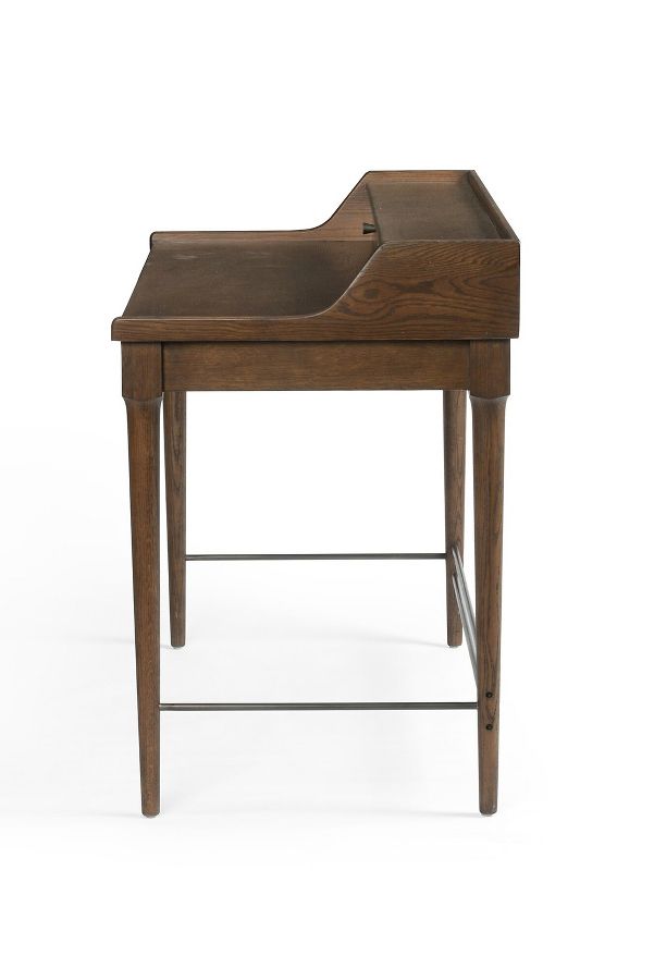 Slide View: 4: Moreau Oak Three-Drawer Writing Desk