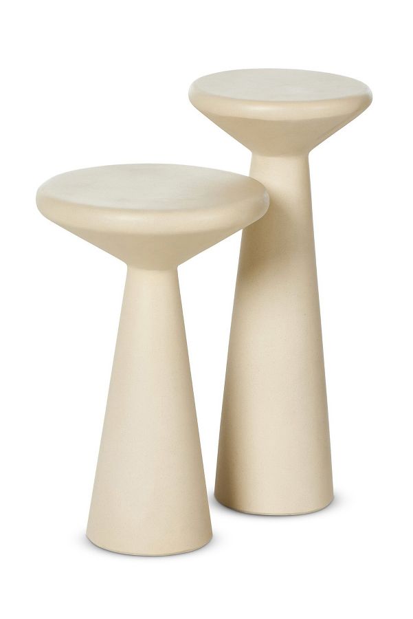 Slide View: 3: Ravine Round Concrete Pedestal Accent Tables, Set of 2