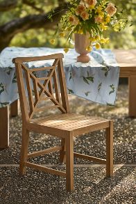 Slide View: 1: Fretwork Teak Side Chairs, Set of 2