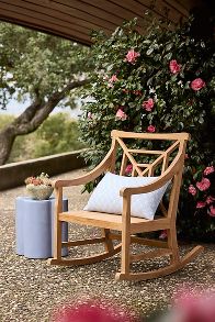 Slide View: 1: Fretwork Teak Rocking Chair