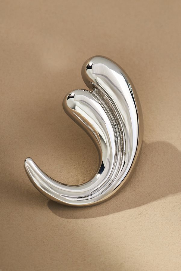 Slide View: 2: Curved Teardrop Post Earrings