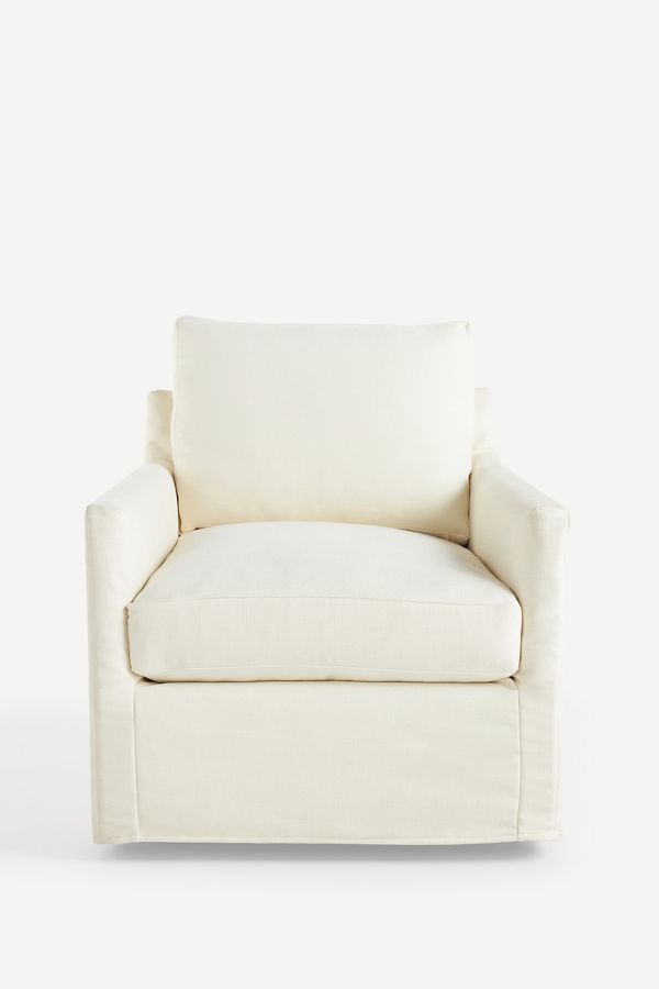 Slide View: 1: Blair Slipcover Swivel Chair