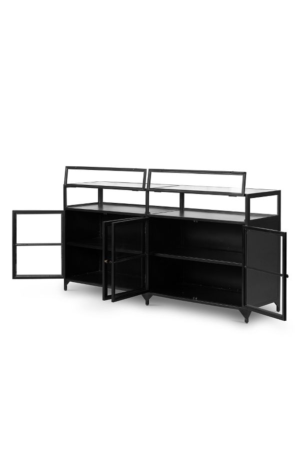 Slide View: 3: Shadow Box 70" Iron Sideboard