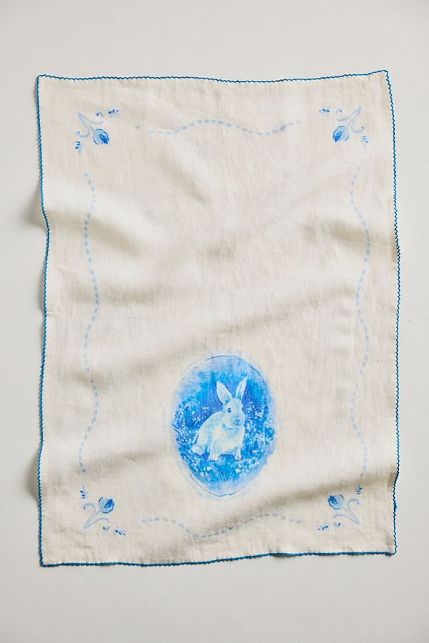 Slide View: 2: Delft Bunny Dish Towel