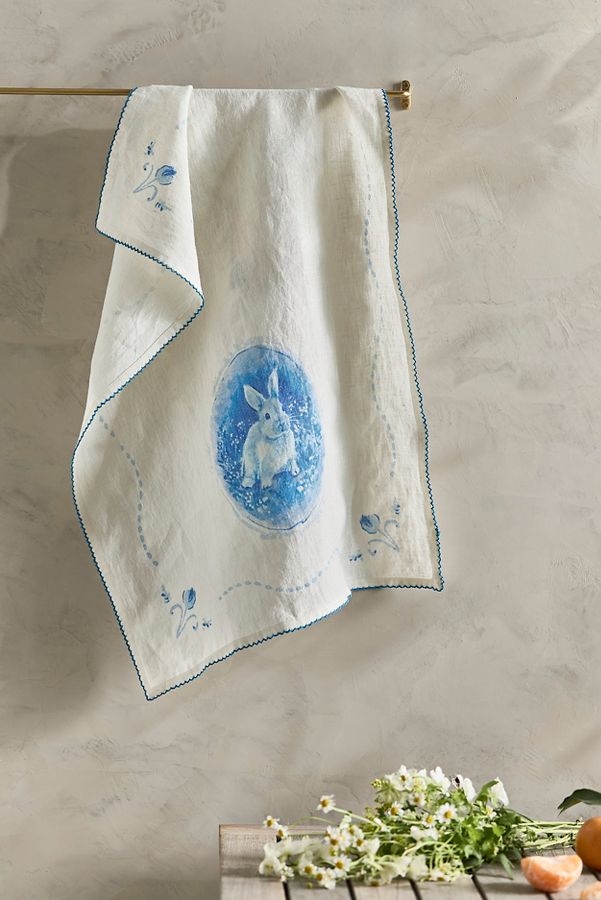 Slide View: 1: Delft Bunny Dish Towel