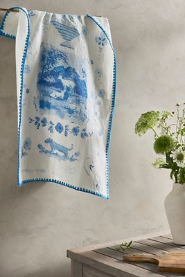 Delft Dog + Sheep Dish Towel