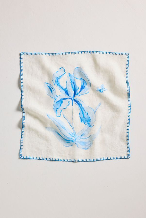 Slide View: 3: Delft Floral Napkins, Set of 4