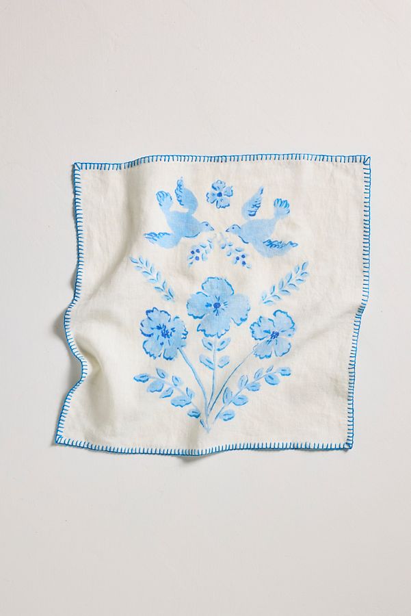 Slide View: 4: Delft Floral Napkins, Set of 4