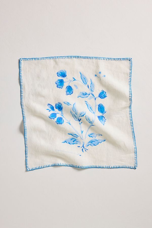 Slide View: 5: Delft Floral Napkins, Set of 4