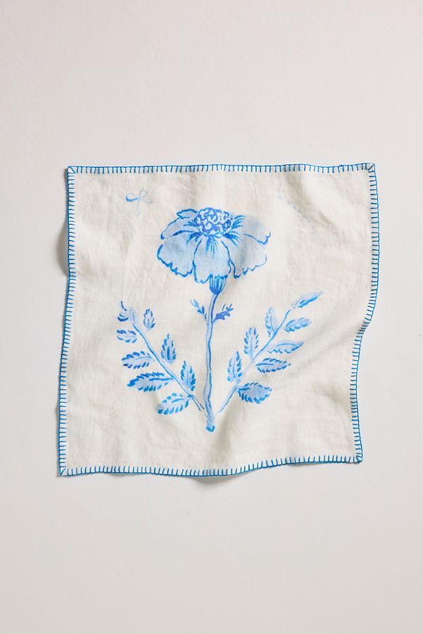 Slide View: 6: Delft Floral Napkins, Set of 4