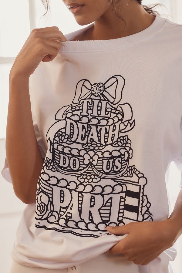 Slide View: 2: BRIDEMERCH 'Til Death Do Us Part Cake Graphic Tee