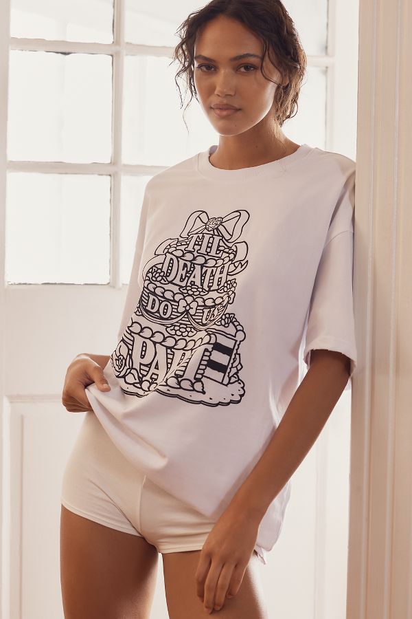 Slide View: 1: BRIDEMERCH 'Til Death Do Us Part Cake Graphic Tee