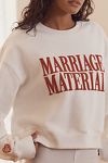 Thumbnail View 2: BRIDEMERCH Marriage Material Cropped Crew-Neck Sweatshirt