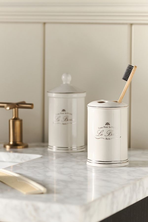 Slide View: 1: Le Bain Porcelain Toothbrush Holder