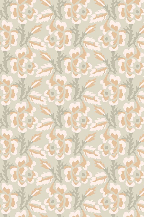 Slide View: 2: Mitchell Black Thorn & Blossom Wallpaper