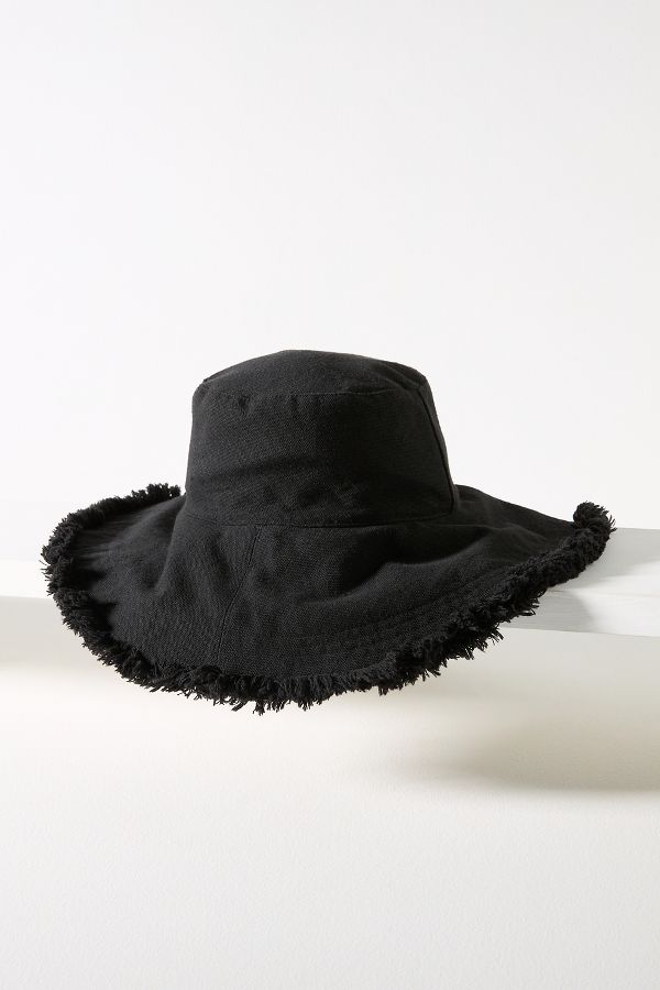 Slide View: 2: Frayed Edge Bucket Hat