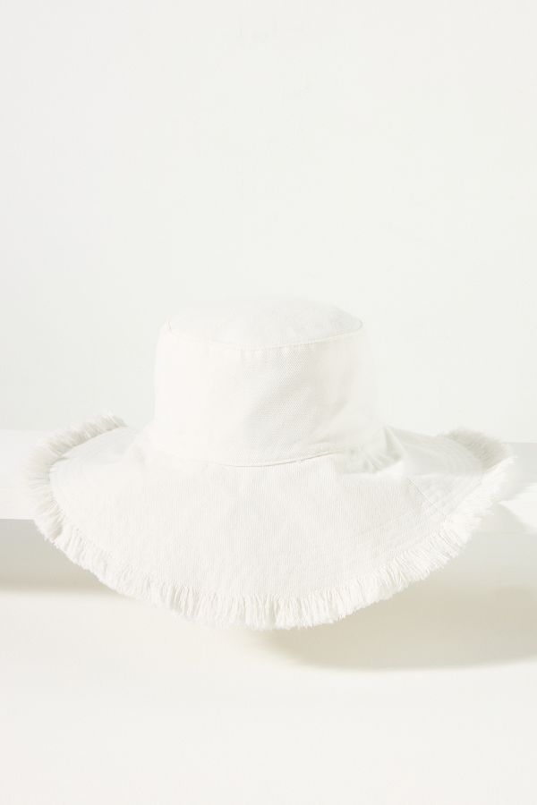 Slide View: 2: Frayed Edge Bucket Hat