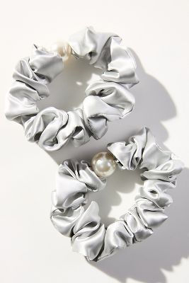 Blissy Pearl Silk Hair Scrunchies