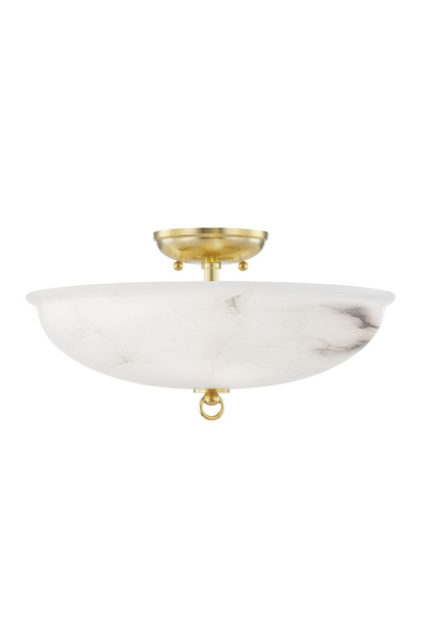 Slide View: 1: Somerset Alabaster Semi-Flush Mount