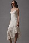 Thumbnail View 1: Liv Foster Elara Asymmetrical Embroidered Lace Midi Dress