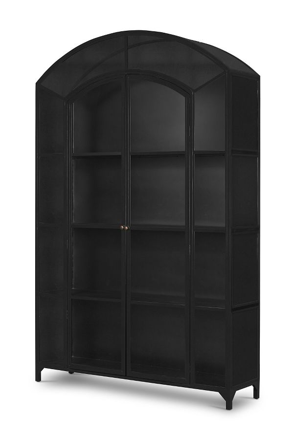 Slide View: 2: Belmont Arched Wide Metal Glass Door Cabinet