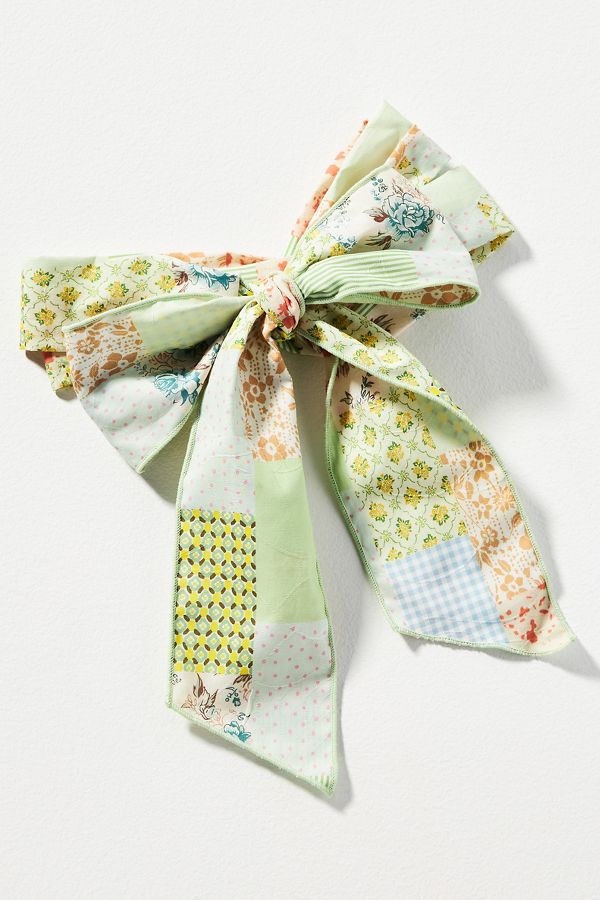 Slide View: 1: Patchwork Tie-Back Bow Headband