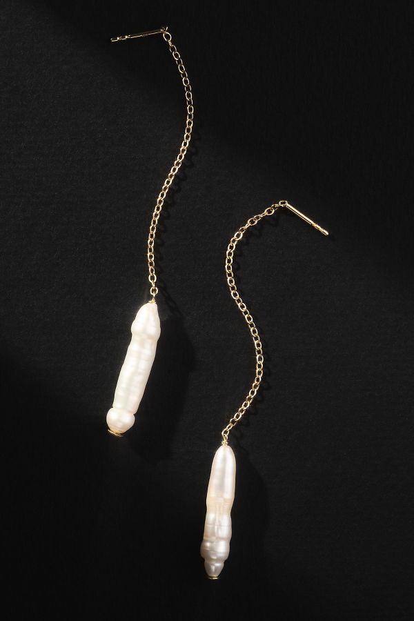 Slide View: 1: Saskia Diez Baton Drop Earrings