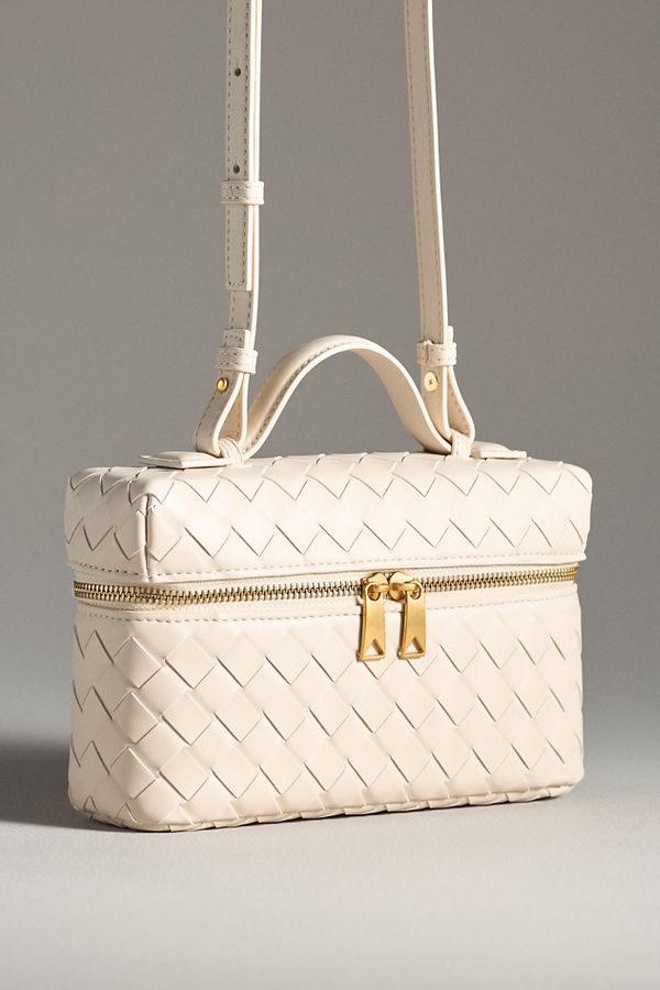 Slide View: 1: Woven Top-Handle Bag