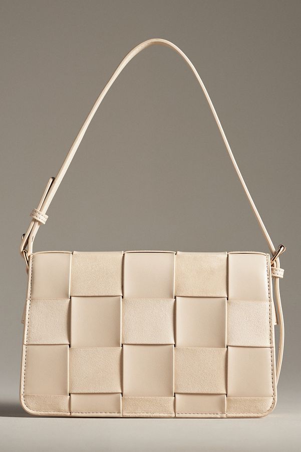 Slide View: 2: Faux-Suede Woven Shoulder Bag